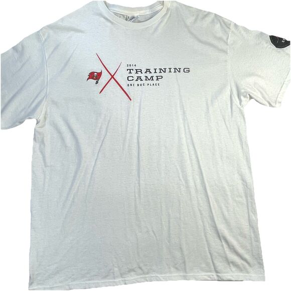 Tampa Bay Bucs Shirt Mens Extra Large White Training Camp 2014 One Buc Place XL - Picture 1 of 13